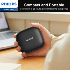 Philips Rechargeable Hand Warmer Ultra-Lightweight 2-Stage Temperature Control/4-Hour Continuous Heat Generation Electronic Hand Warmer 2-in-1 Mobile Battery 5200 mAh Electric Hand Warmer USB Itiro Portable Convenient USB Black DLP2136VB