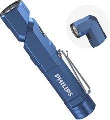 Philips LED Light Compact Flashlight Powerful Flashlight 1000 Lumens High Intensity Type-C Rechargeable Swivelling Work Light [90° Rotation / Replaceable 18650 Battery / With Clip / Magnet / Low Power Presentation] L-Shaped L Chest Light SFL5806B