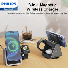 Philips 3 in 1 Magnetic Wireless Charger for iPhone| iWatch| Airpod DLK3540Q