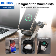 Philips 3-in-1 Magnetic Wireless Charger for iPhone| iWatch| Airpod DLK3540Q