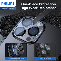 Philips Camera Lens Protector for iPhone 15 Pro/15 Pro Max, HD 360°Protection Tempered Glass Explosion-proof Screen Protector, Case Friendly No-Bubble HD Clear Camera Lens Screen Protector【Anti-Scratch】【Anti-Fingerprint】DLK5207