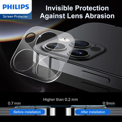 Philips Camera Lens Protector for iPhone 15 Pro/15 Pro Max, HD 360°Protection Tempered Glass Explosion-proof Screen Protector, Case Friendly No-Bubble HD Clear Camera Lens Screen Protector【Anti-Scratch】【Anti-Fingerprint】DLK5207