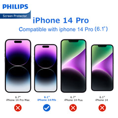 Philips HD Ceramic Screen Protector Film for iPhone 14 Pro, Nano Coated Hydrogel Screen Protector HD Clear Explosion-Proof Film【Anti-Oil】【Anti-Fingerprint】【Full Coverage】【Hardness 9H】【Anti-Shatter】DLK7105