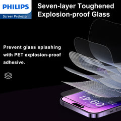 Philips HD Ceramic Screen Protector Film for iPhone 15 Pro Max, TPU Flexible Clear Explosion-proof Nano Coated Filter【Anti-Oil】【Anti-Shatter】【Anti-Fingerprint】【Full Coverage】【Hardness 9H】DLK7110