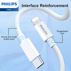 Philips Accessories USB-C to Lightning Charging Cable 1.25m. (White) DLC4576L