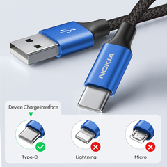Nokia Pro Cable P8200A (Blue) - USB-A to USB-C
