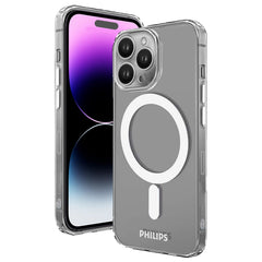 Philips for iPhone 14 Pro Case Clear, Supports Magnetic Wireless Charging, Non-Yellowing Shockproof Phone Bumper Cover【100 Times Drop Test】【Compatible with MagSafe】 DLK6107T