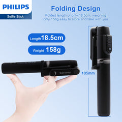 Philips Flexible Tripod Holder Stand Selfie Stick with Bluetooth Remote For iPhone DLK3617N