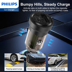 Philips Ultra Fast Car Charger with USB-A to Lightning Cable (DLP2522V)